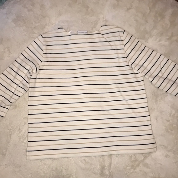 Alfred Dunner Striped 3/4 Sleeve Striped Top - Picture 4 of 5